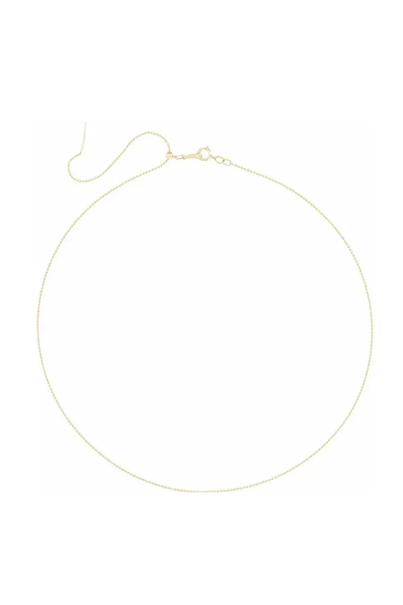 1mm Adjustable Threader Bead Chain Necklace - 14k Yellow Gold