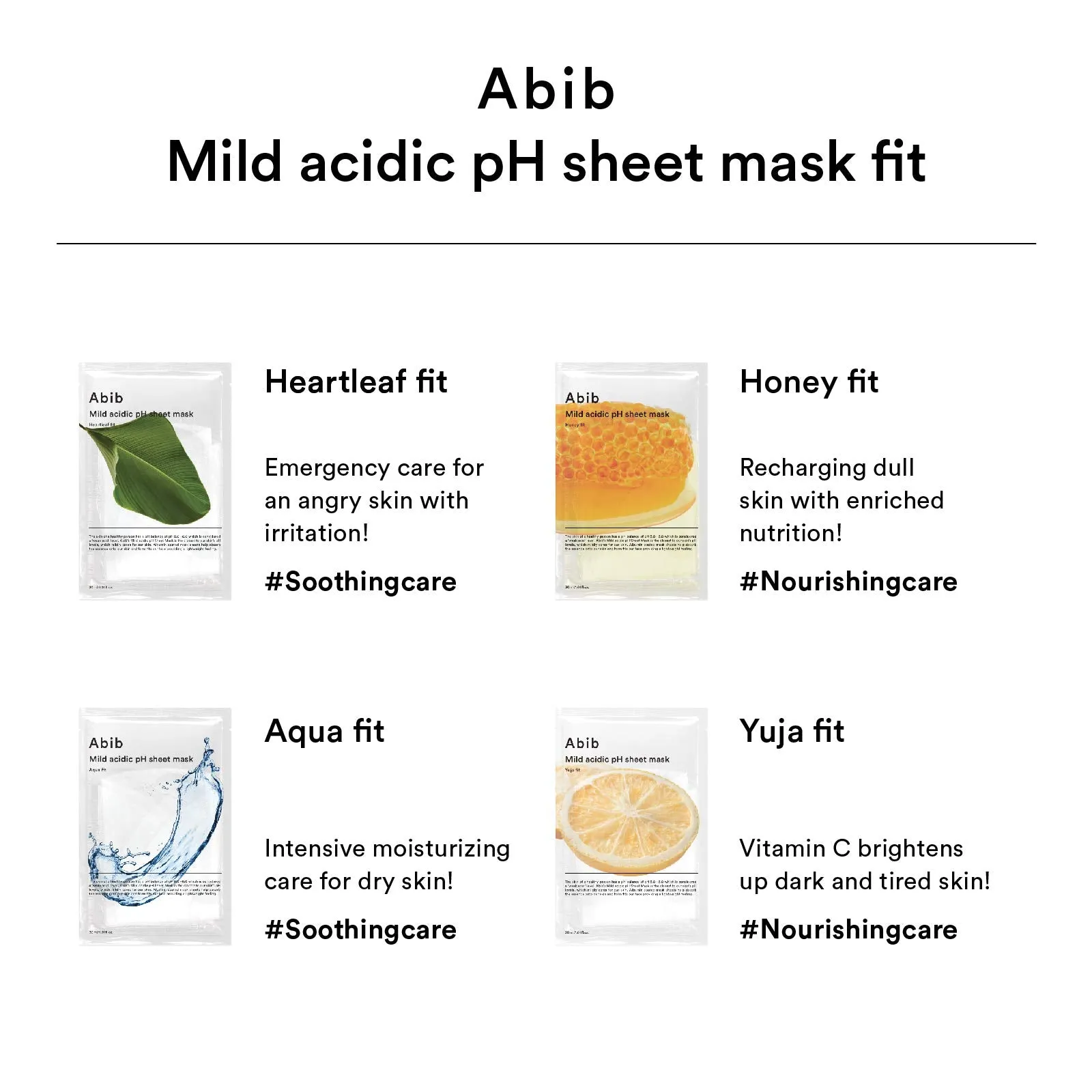 Abib Mild Acidic PH  Sheet Mask Aqua Fit - 10 Sheets