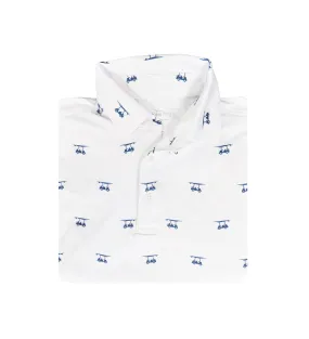 Albatross Youth Polo - White w/ Golf Carts