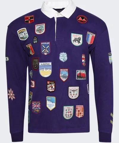 Bode Passport Patch Rugby Shirt Purple