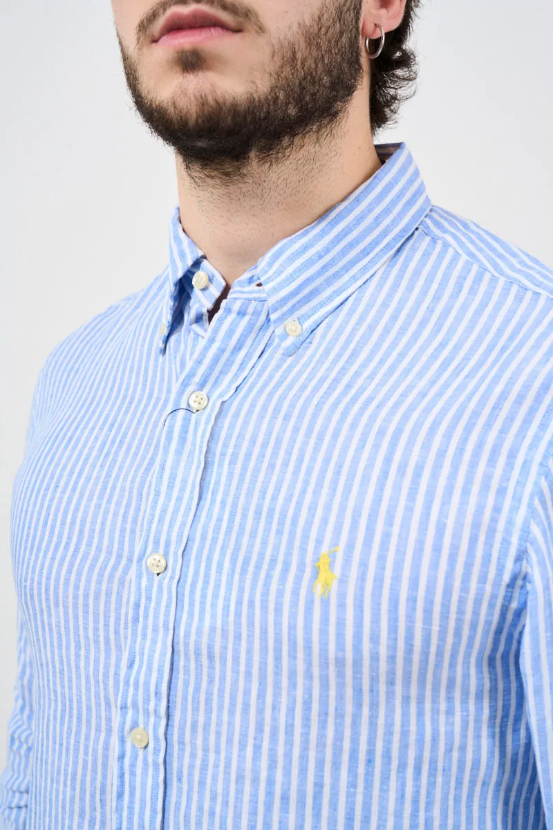 Camicia uomo a righe con le maniche lunghe