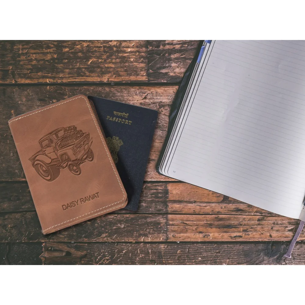 Car Design Leather Personalized Passport Cover