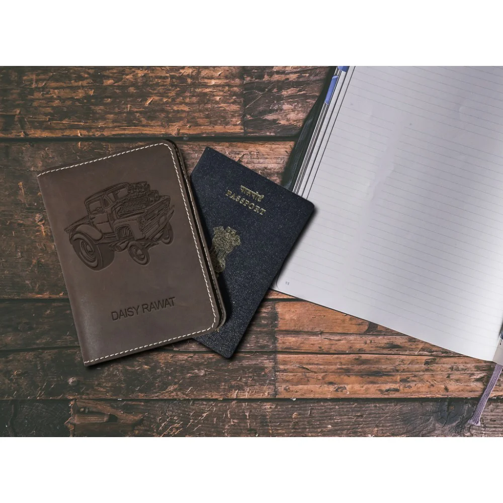 Car Design Leather Personalized Passport Cover