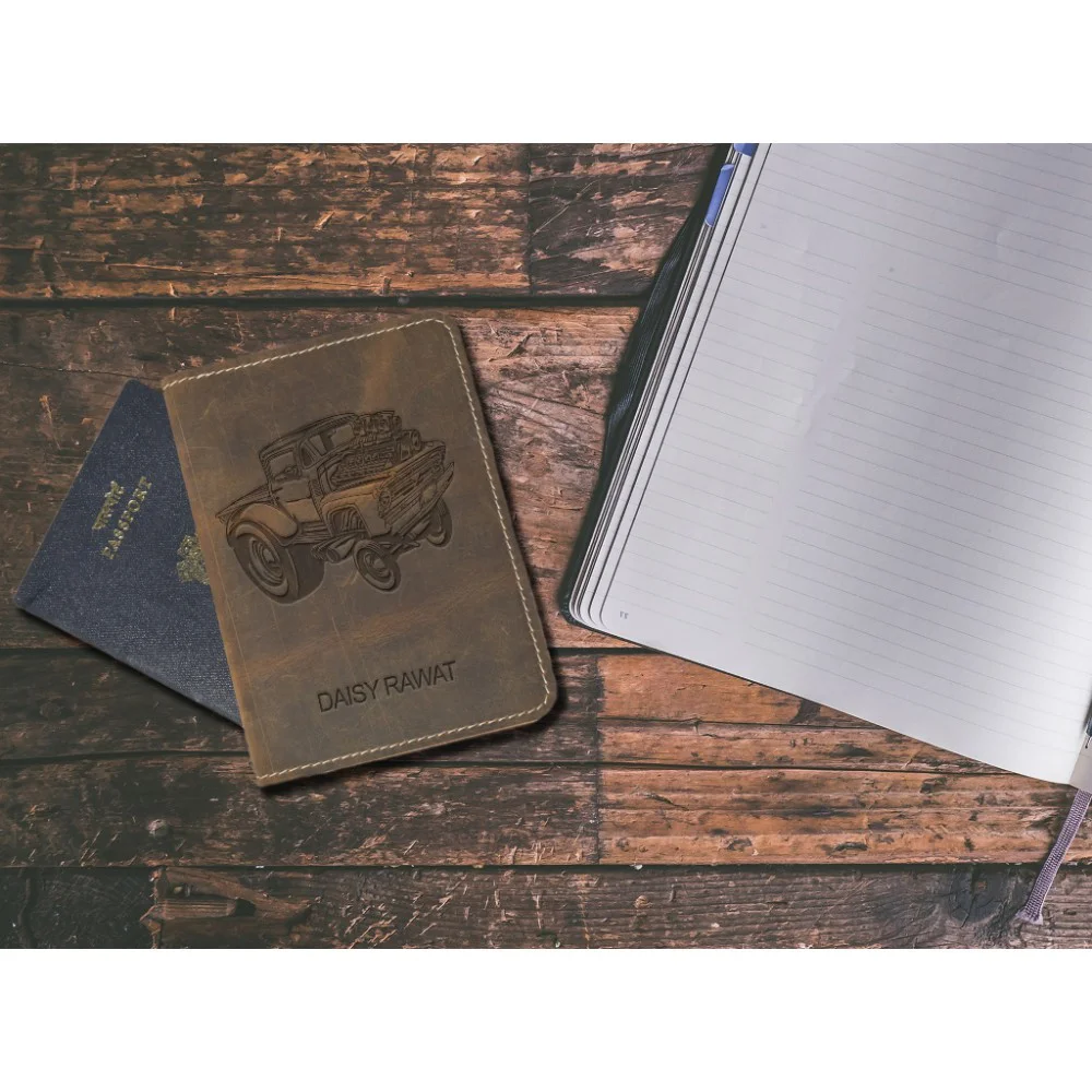 Car Design Leather Personalized Passport Cover