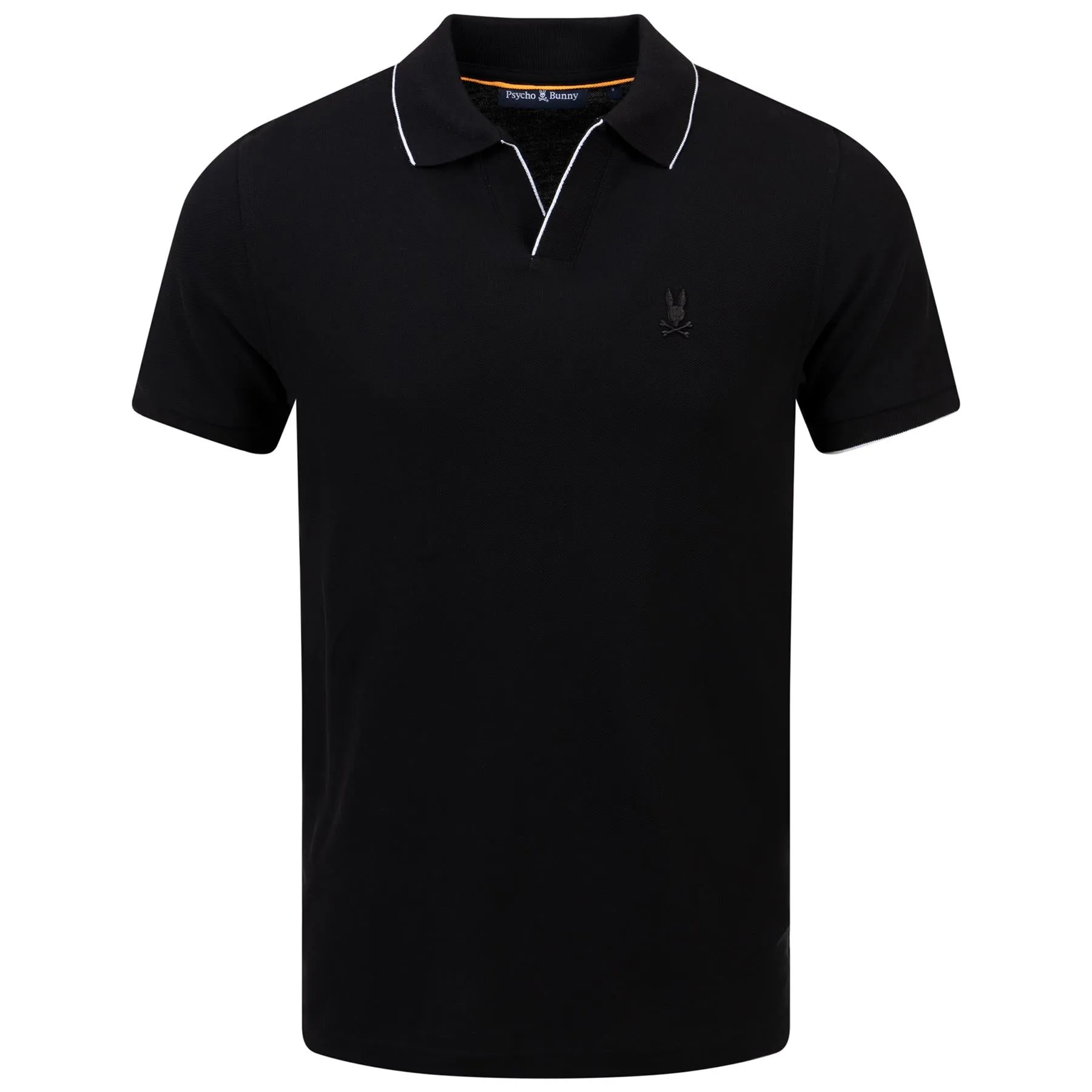 East Hills Johnny Collar Jacquard Polo Black - SS24