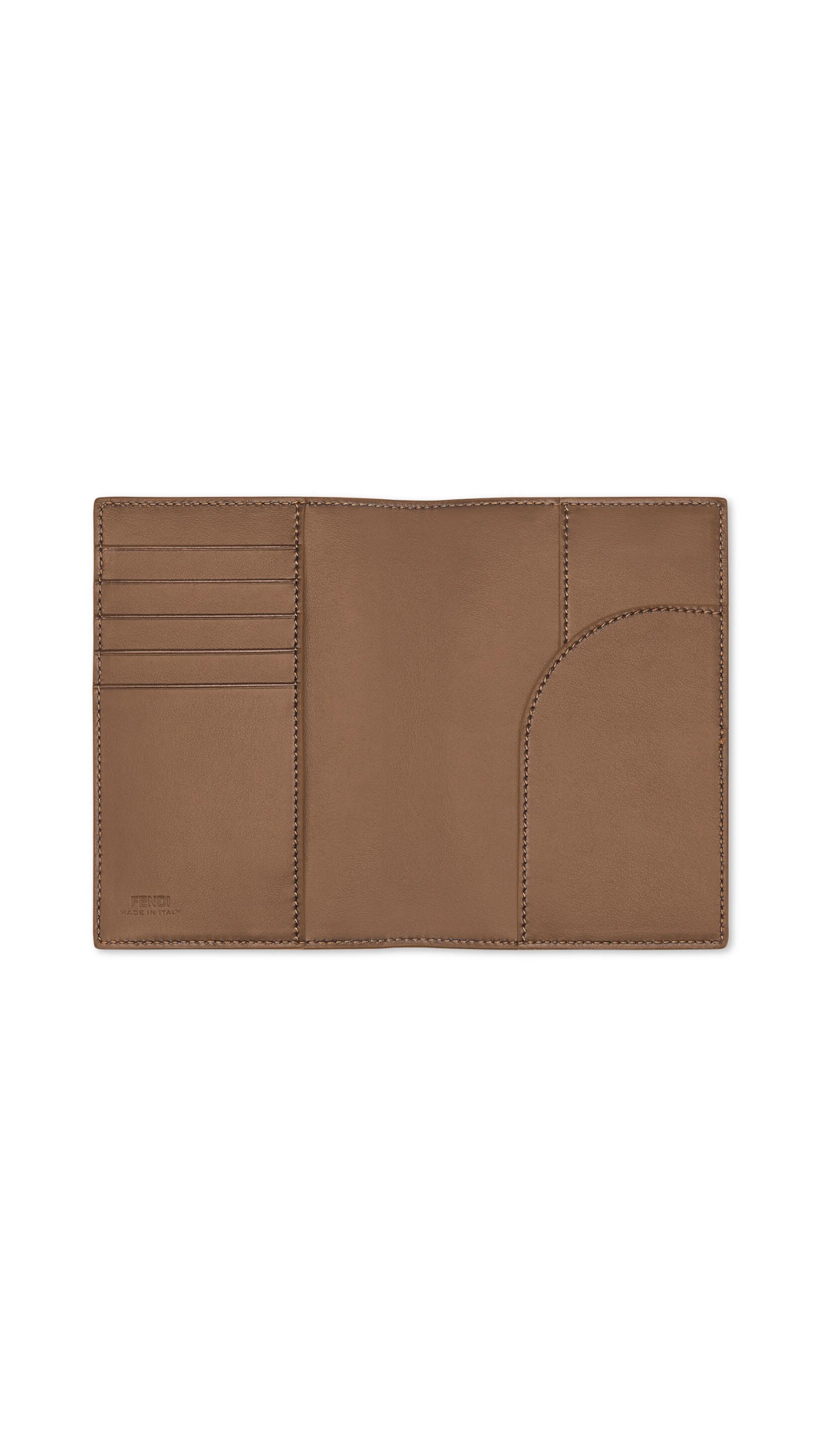 FF Leather Passport Cover - Brown