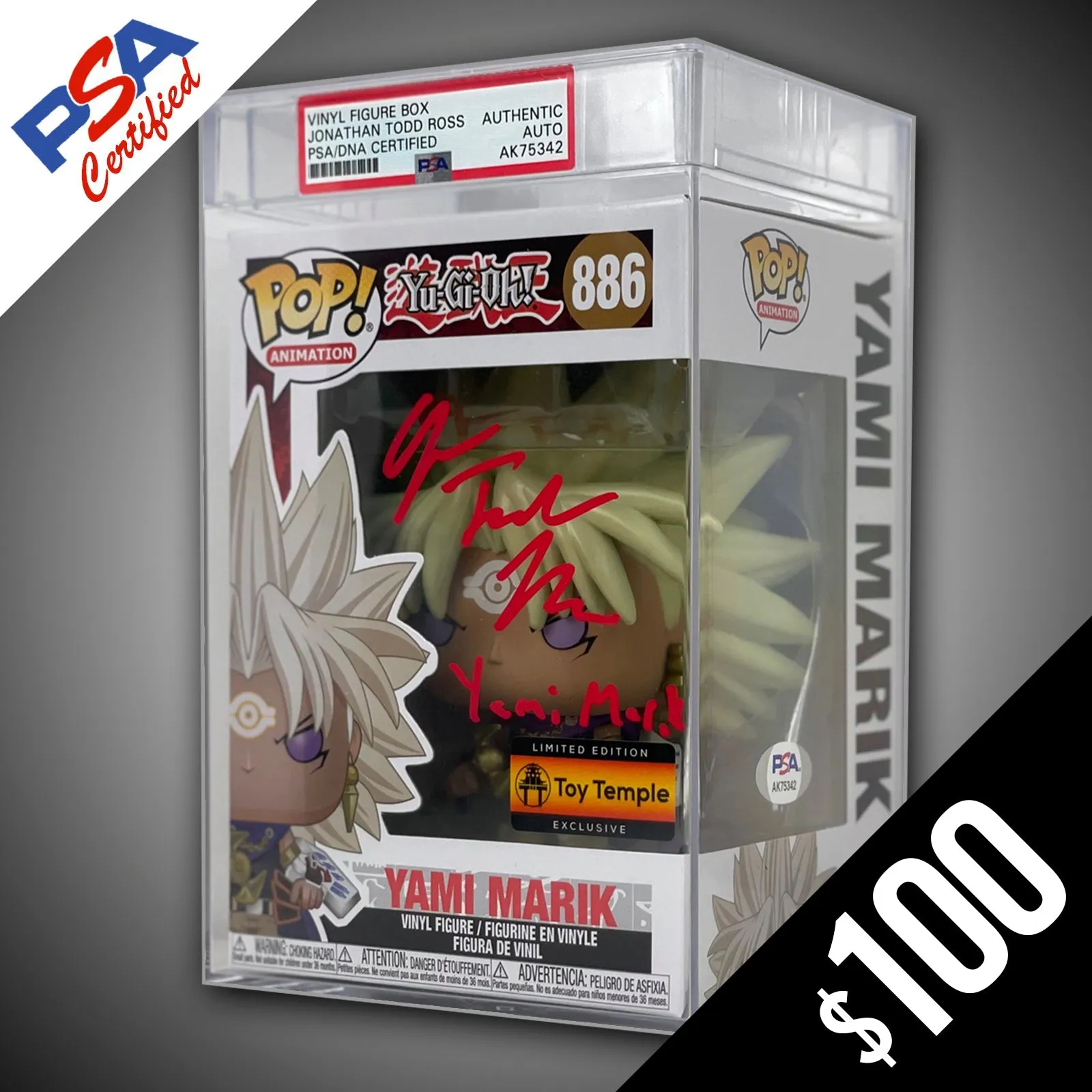 Funko Pop! Yu-Gi-Oh! Yami Marik - SIGNED by Jonathan Todd Ross (PSA Certified)