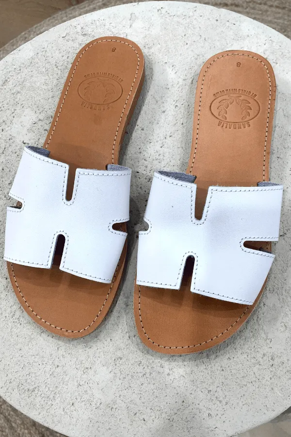 H Sandals White