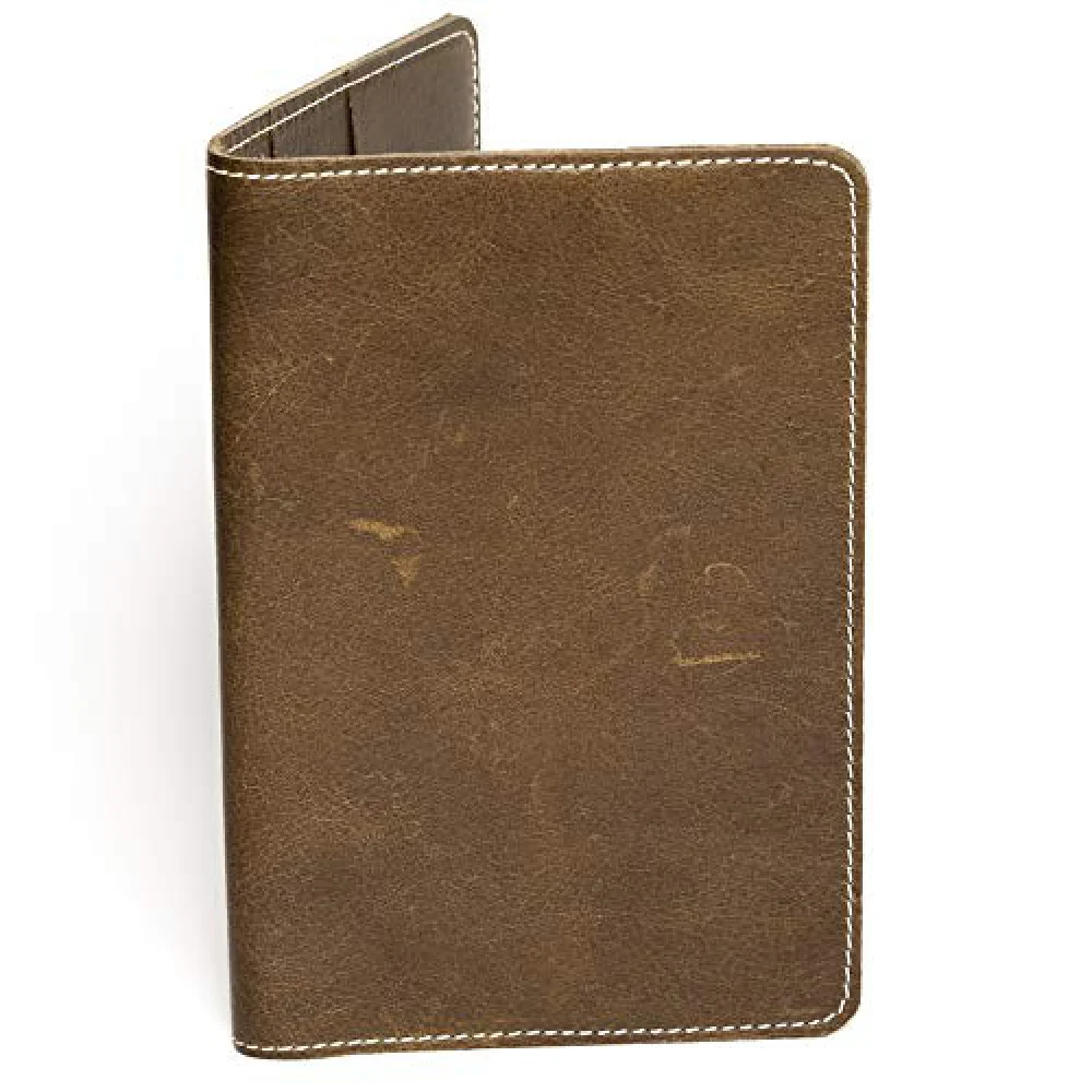 HILLER LEATHER FAMILY PASSPORT HOLDER/BUSINESS CARD HOLDER/MONEY PURSE FOR MEN AND WOMEN (Writer Trek)