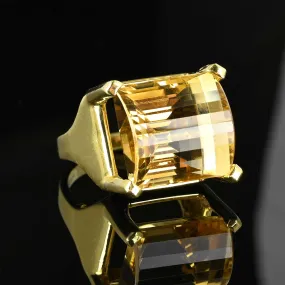 Impressive Fancy Cut Citrine Ring in 18K Gold