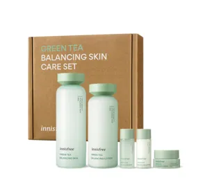 Innisfree Green Tea Balancing Skincare Set Sensitive Oily Skin Moisture PHA Hyaluronic Acid Sebum Dead skin cells Gifts