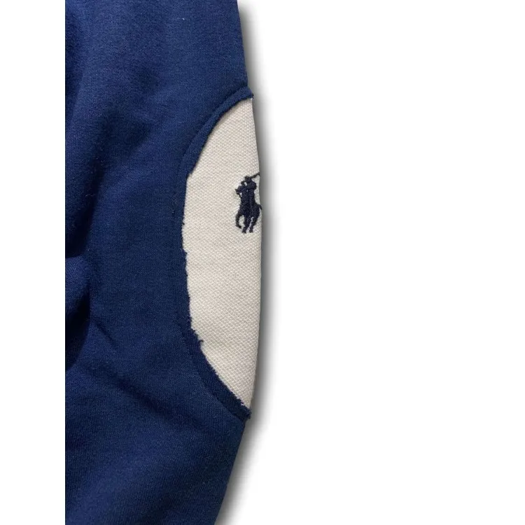 Just For Poor ARNAUX C RALPH LAUREN Felpa Unisex in Cotone con Cappuccio Blu Bianco