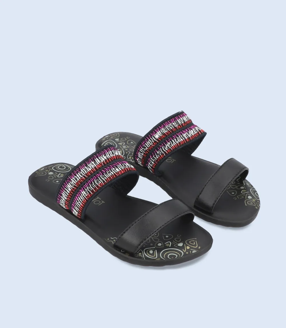 KG0134-BLACK-Girls Slippers