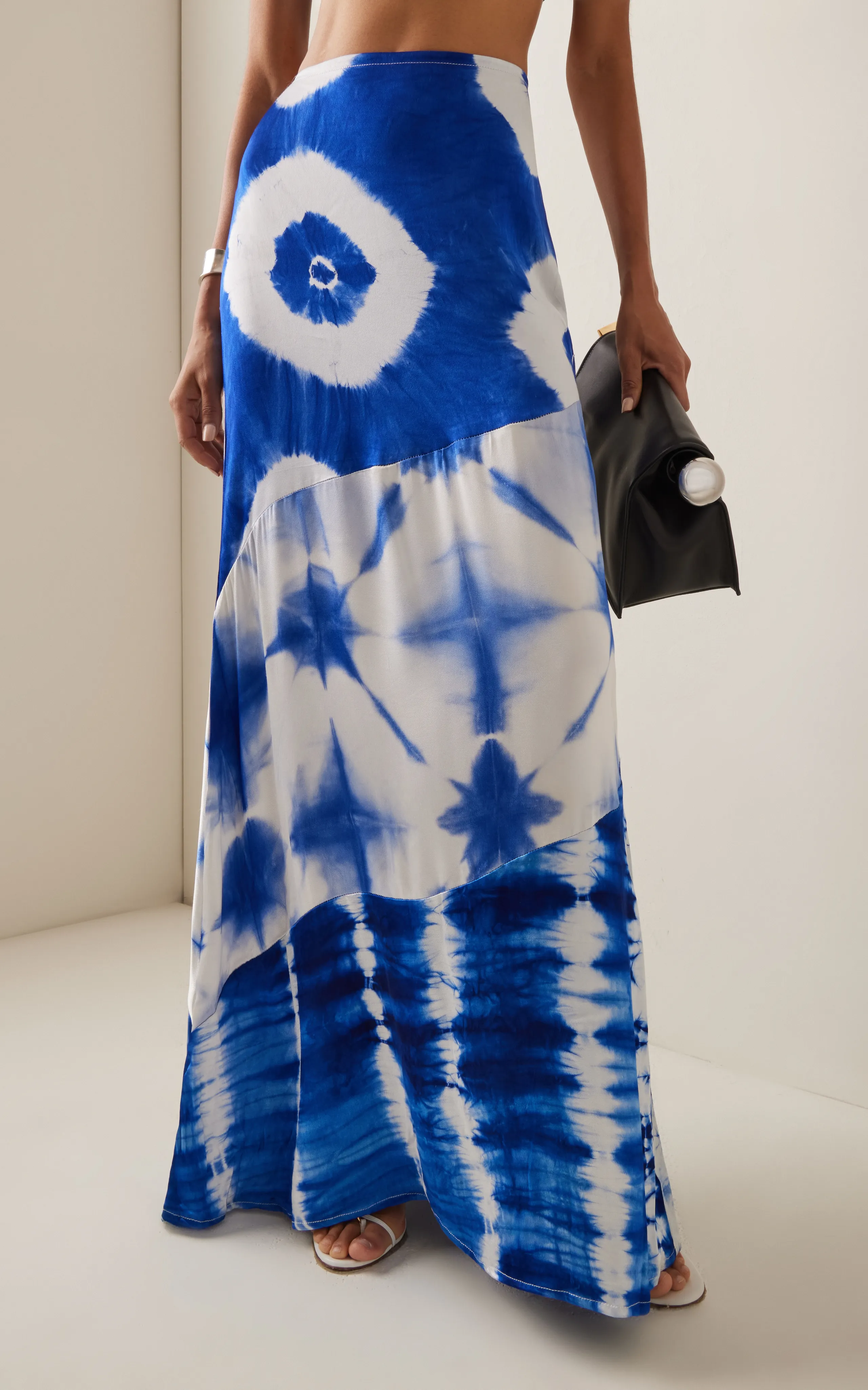 Kilentar Exclusive Wata Tie-Dyed Crepe Maxi Skirt