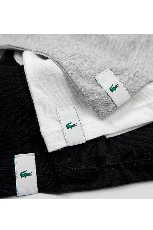 Lacoste 3-Pack Crew Tee Plain Cotton Multi