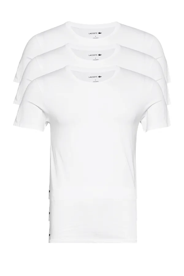 Lacoste 3-Pack Crew Tee Plain Cotton White