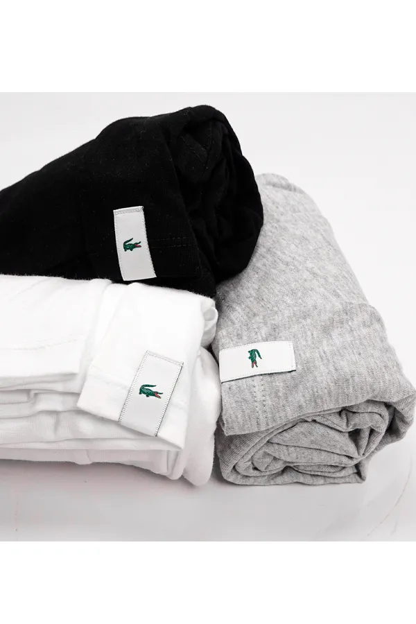 Lacoste 3-Pack Crew Tee Plain Cotton White