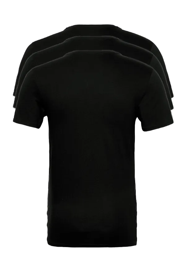 Lacoste 3-Pack V-Neck Tee Plain Cotton Black