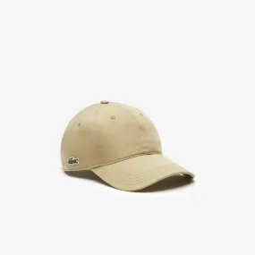 Lacoste - Casquette beige en twill de coton biologique