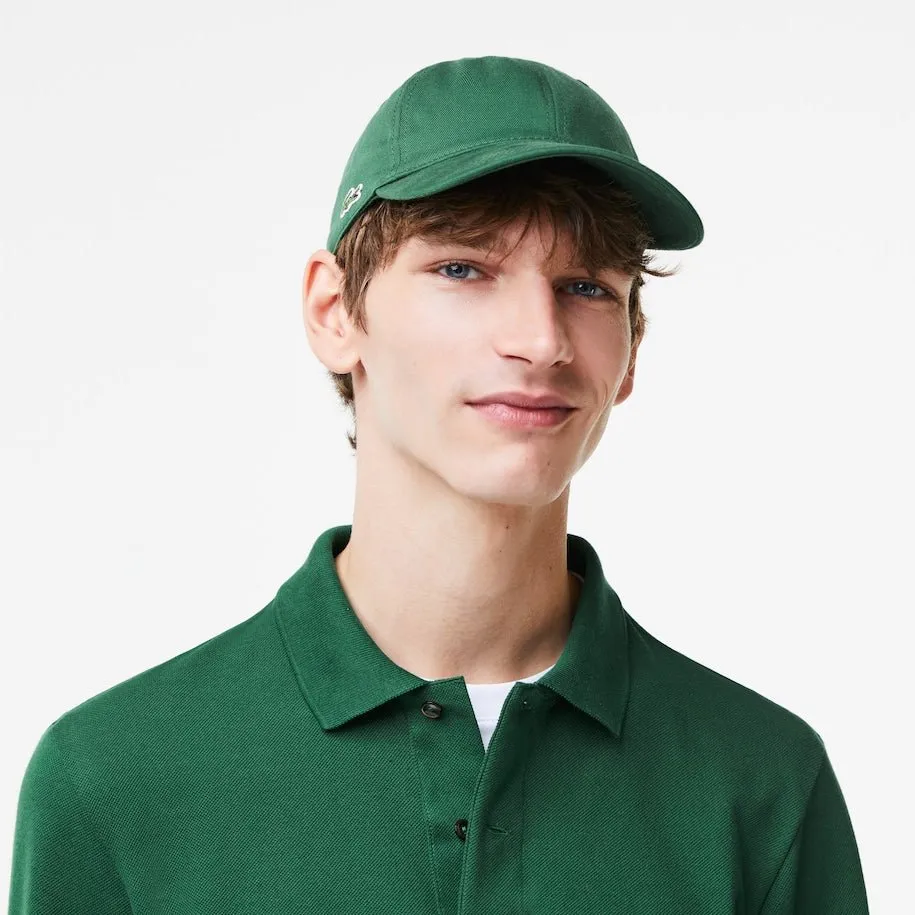 Lacoste - Casquette vert en twill de coton biologique