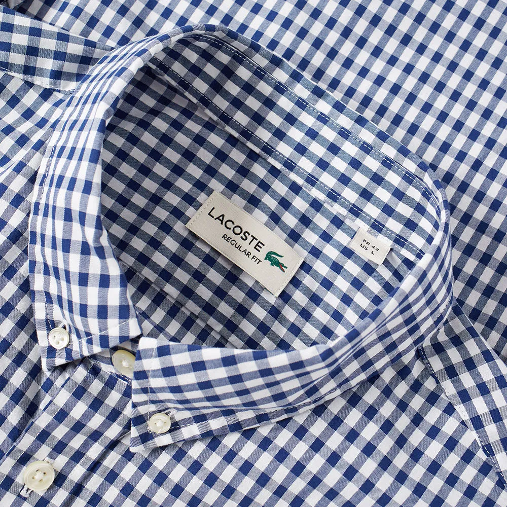 Lacoste Gingham ShirtNavy & White