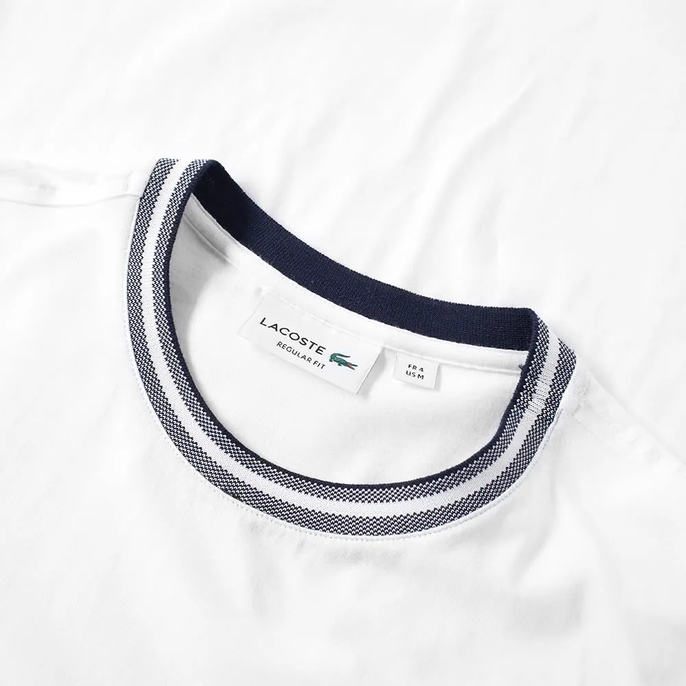 Lacoste Tipped Jersey TeeWhite