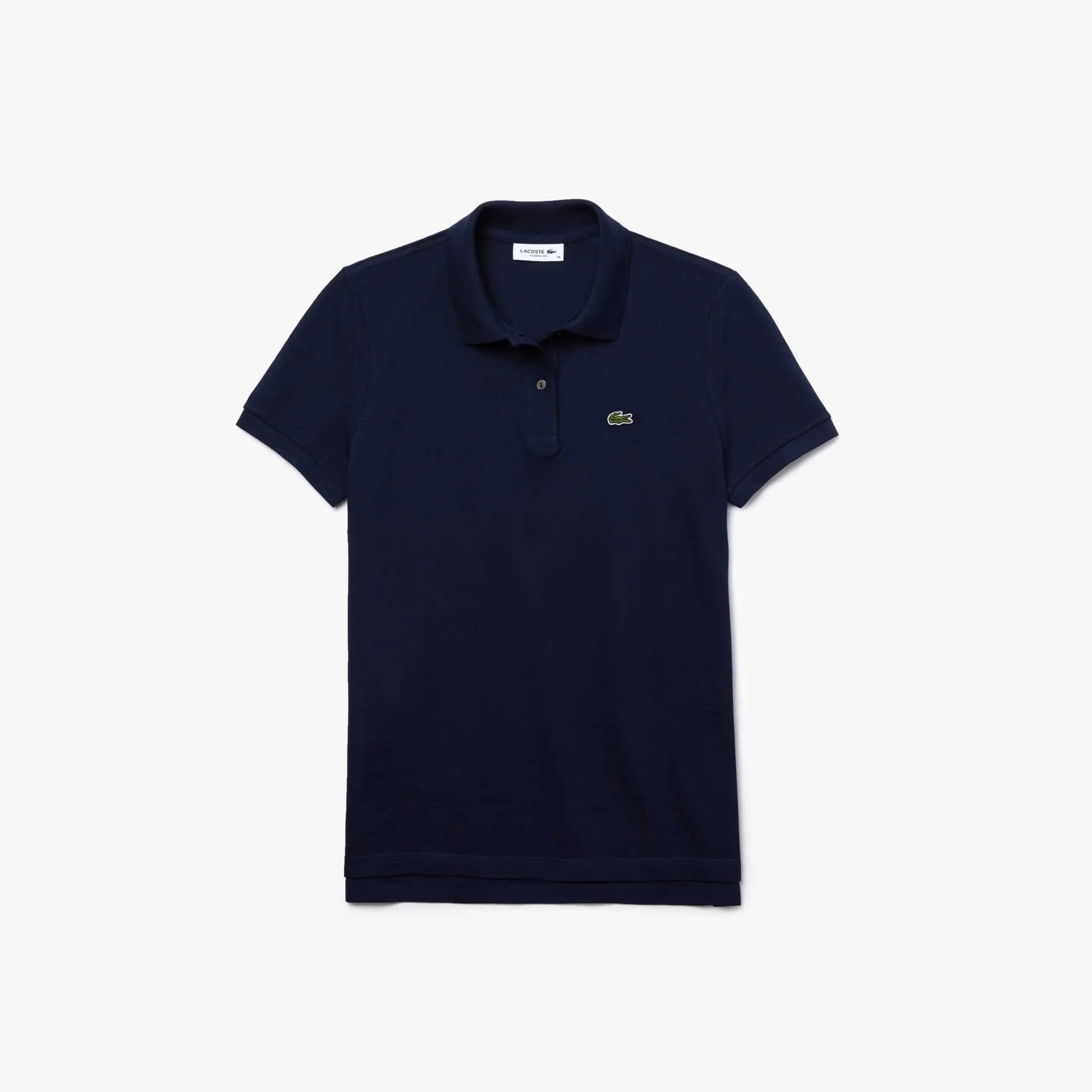 Ladies Lacoste Regular Fit Soft Cotton Petit Piqu Polo Shirt Navy Blue