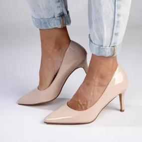 Madison Penny 3 Patent Court Heels - Nude