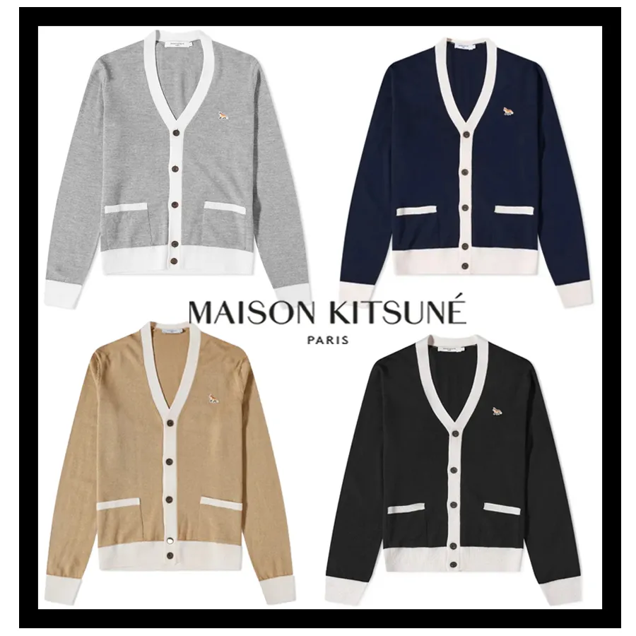 MAISON KITSUNE  |Wool Logo Designers Cardigans