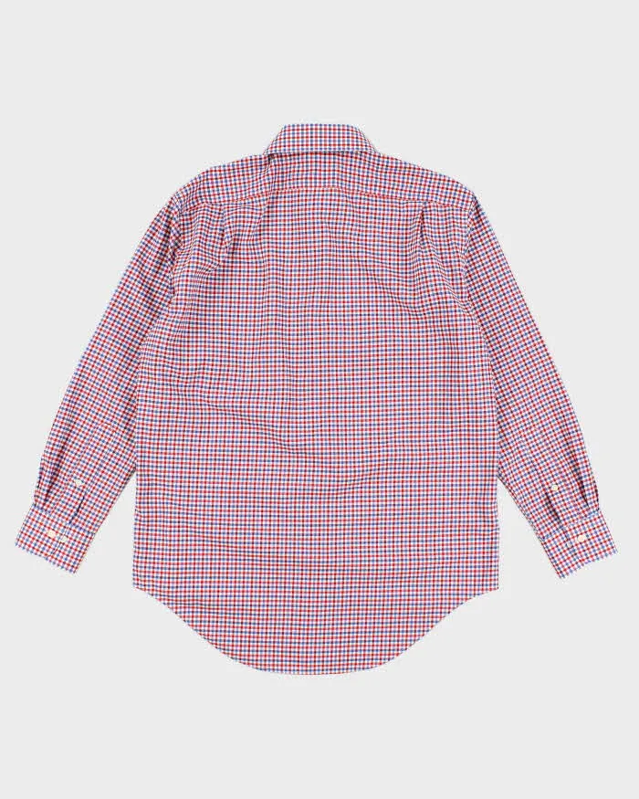 Men's Ralph Lauren Blue And Red Checked Button Up Shirt - M