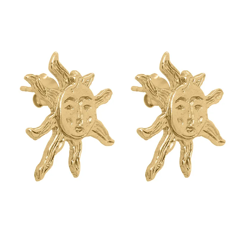 Mini Apollo Sun Earrings - 18K Gold Plated