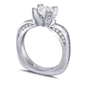 Modern Sensuality Diamond Crown Unity Engagement Ring