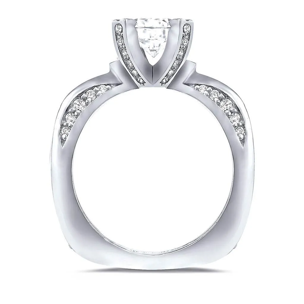 Modern Sensuality Diamond Crown Unity Engagement Ring