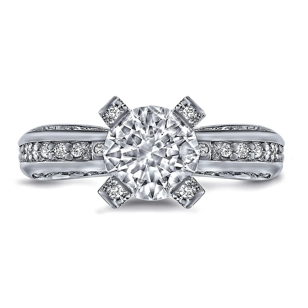 Modern Sensuality Diamond Crown Unity Engagement Ring