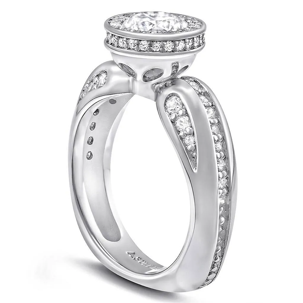 Modern Sensuality Diamond Halo Grace Engagement Ring