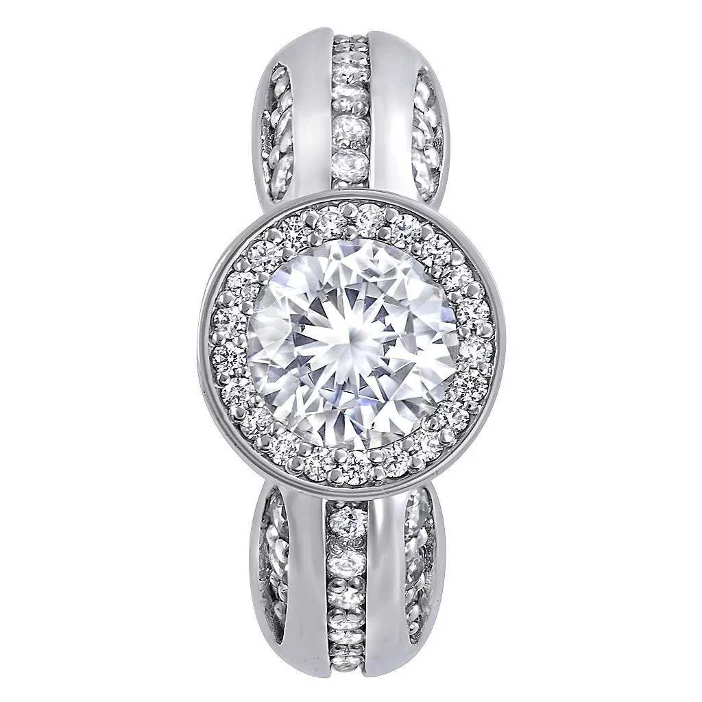 Modern Sensuality Diamond Halo Grace Engagement Ring