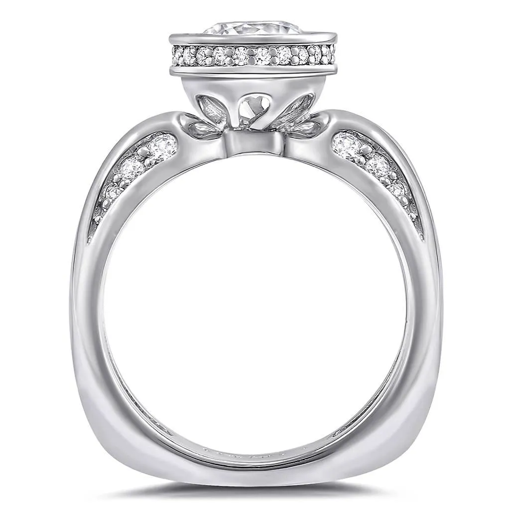 Modern Sensuality Diamond Halo Grace Engagement Ring