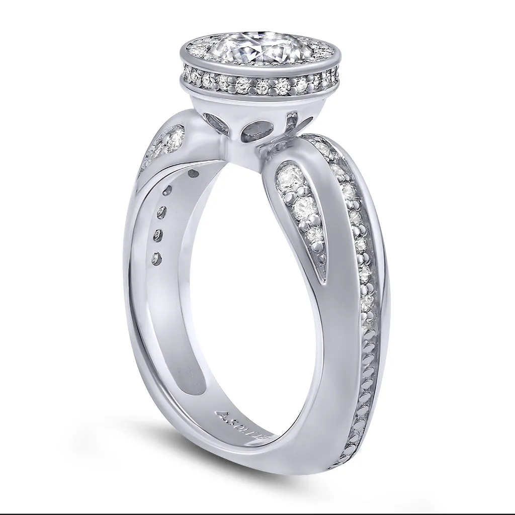 Modern Sensuality Diamond Halo Grace Engagement Ring