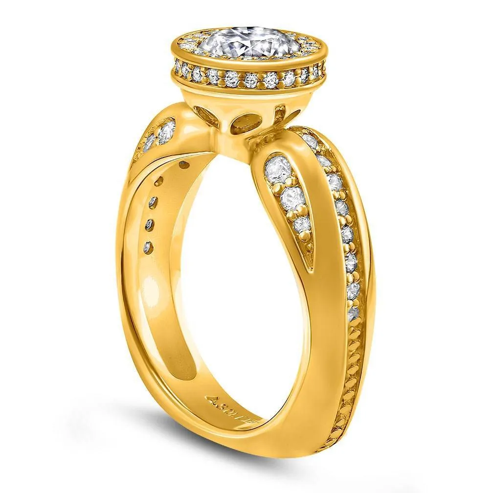 Modern Sensuality Diamond Halo Grace Engagement Ring