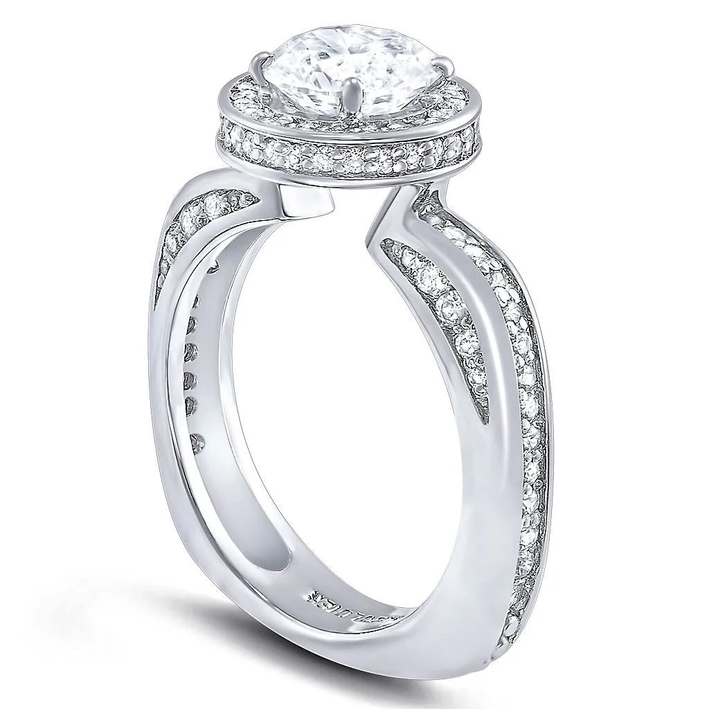 Modern Sensuality Diamond Halo Unity Engagement Ring