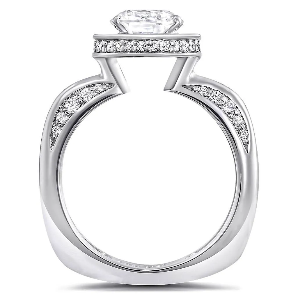 Modern Sensuality Diamond Halo Unity Engagement Ring