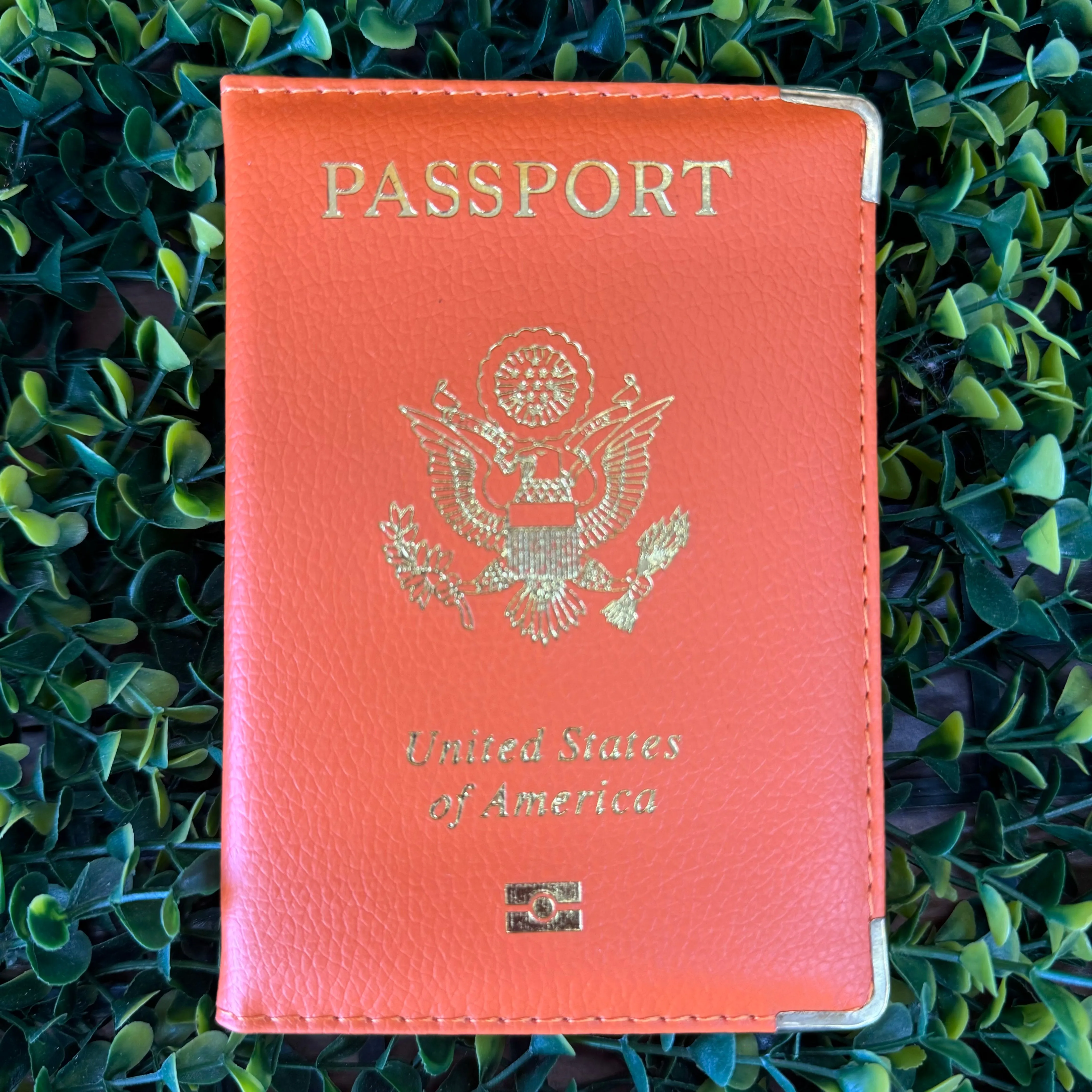 Orange Passport Holder