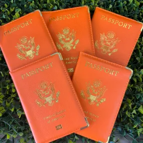 Orange Passport Holder