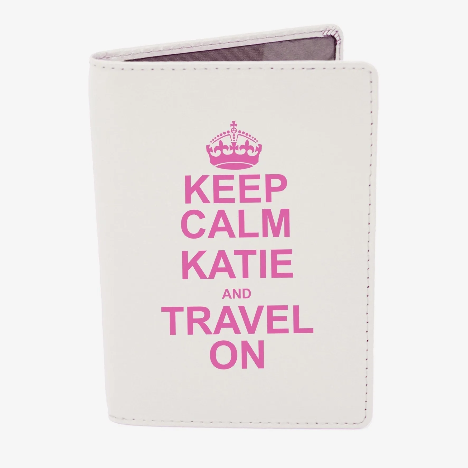 Personalised Keep Calm Cream Passport Holder