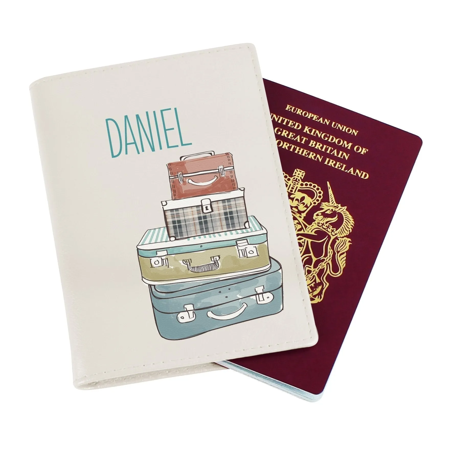 Personalised Suitcases Cream Passport Holder