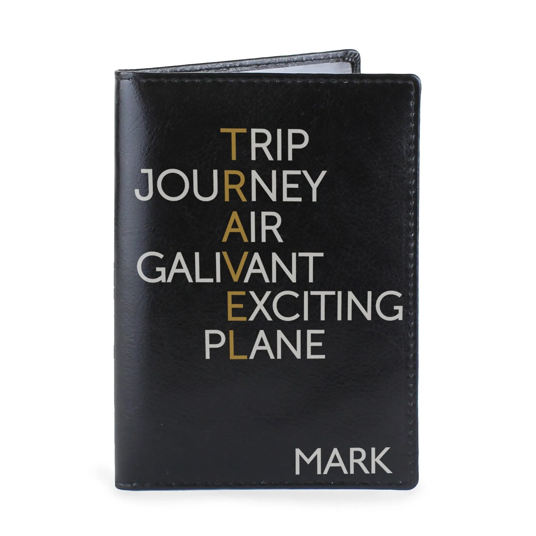 Personalised Travel Black Passport Holder