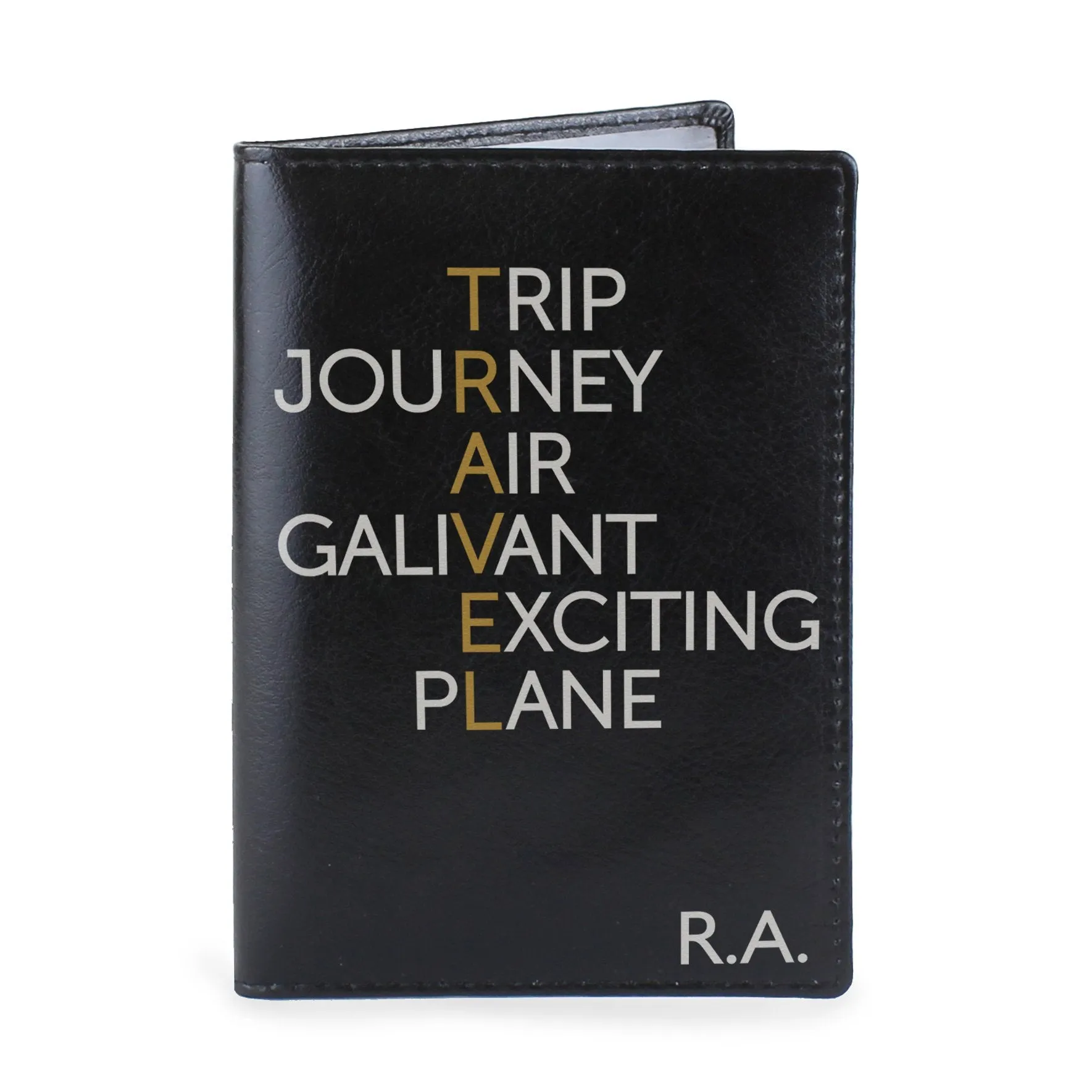 Personalised Travel Black Passport Holder