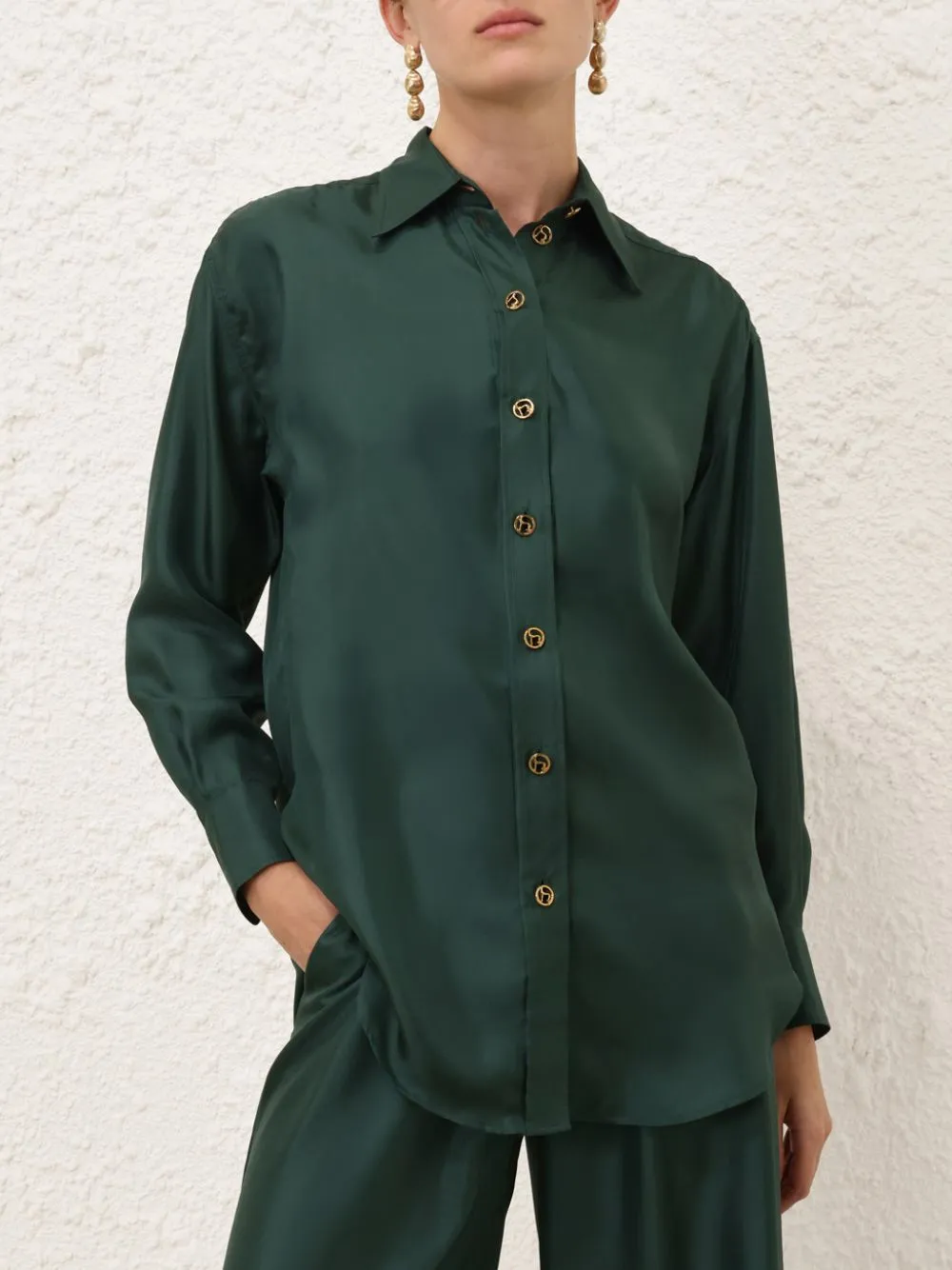 Pine Pavilion Silk Relaxed Shirt