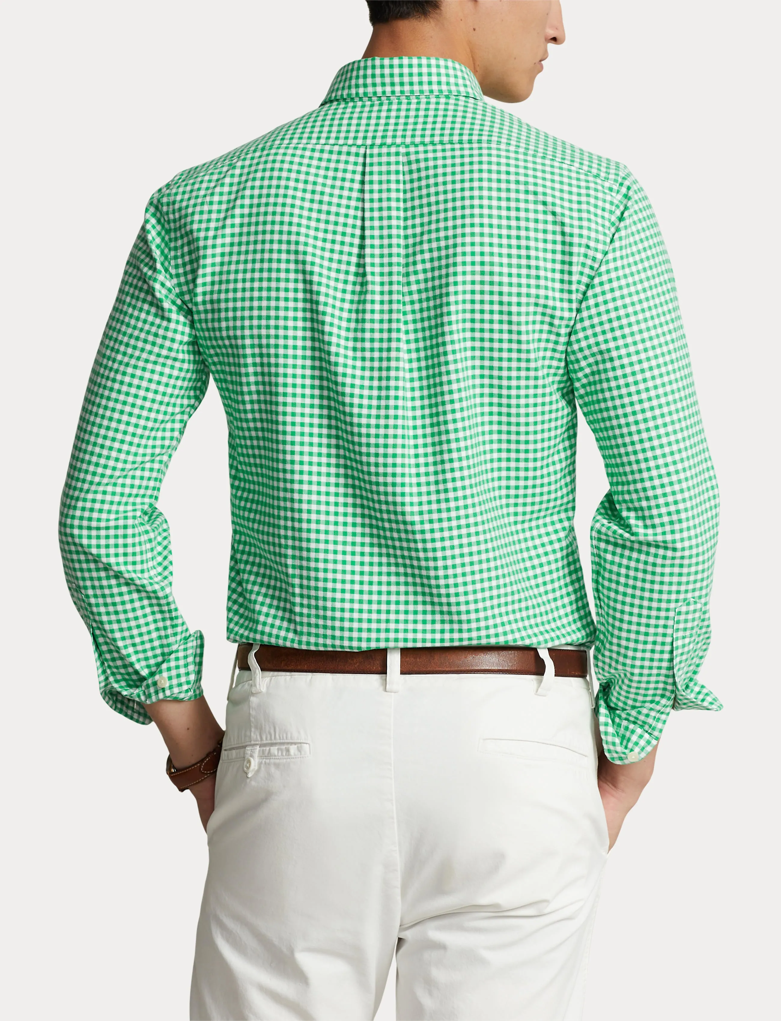 Polo Ralph Lauren Custom Fit Gingham Oxford Shirt Emerald/Wht