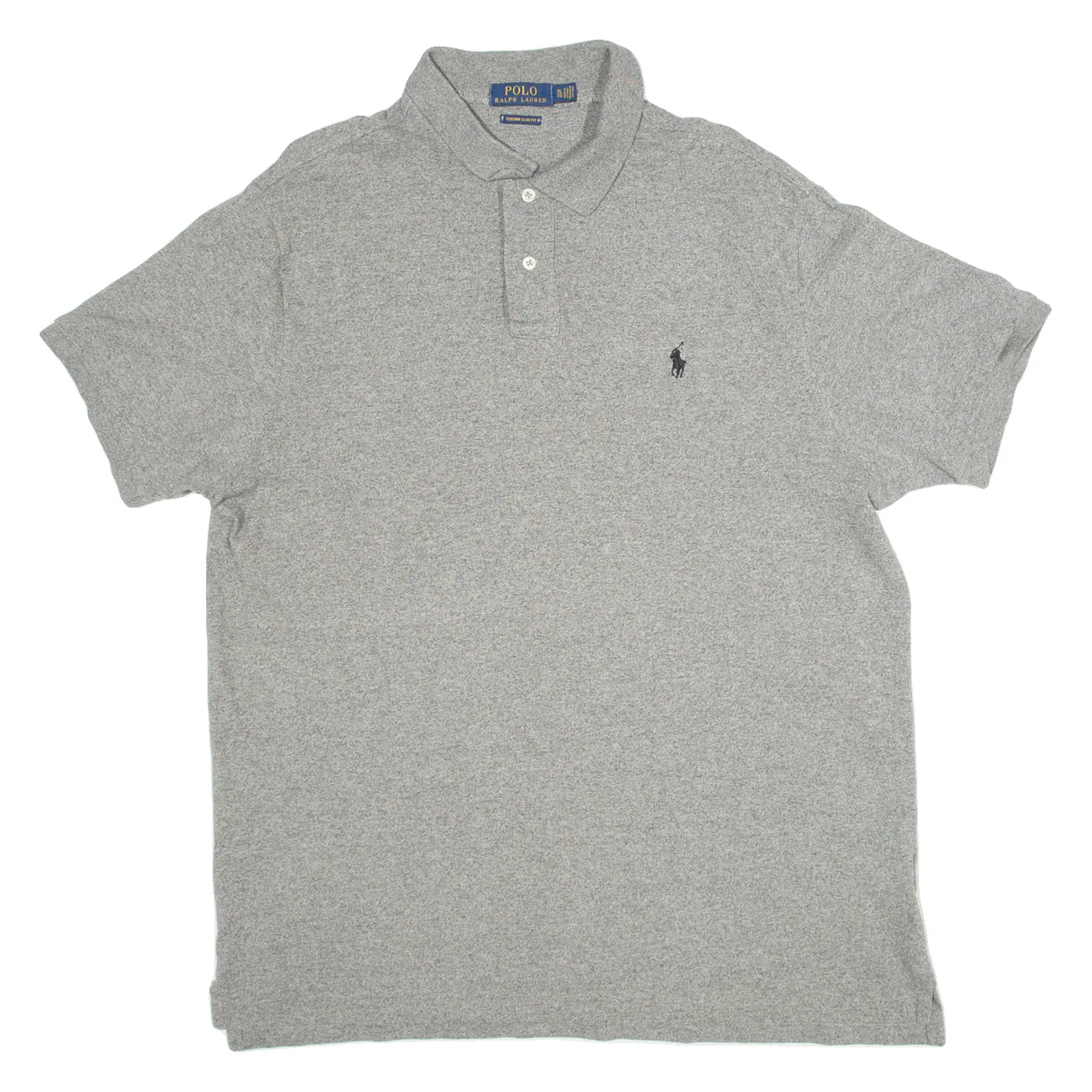 POLO RALPH LAUREN Custom Slim Fit Mens Polo Shirt Grey XL